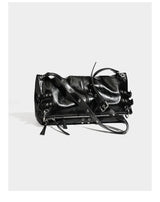 Y2K Stud Buckle 2-Way Moto Shoulder Bag