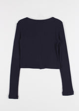 RIB U-NECK CARDIGAN
