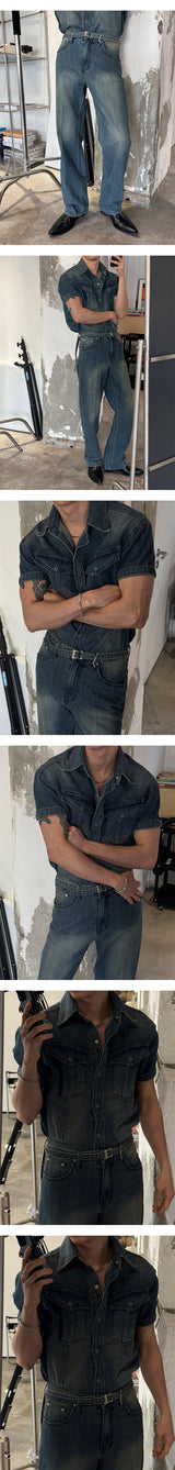 [MUSCLE FIT] Cool ever western pocket shirts(3color)