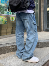 タチウォッシュドカーゴデニムパンツ