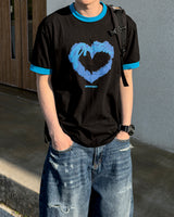 Blue Heart Ringer T-Shirt
