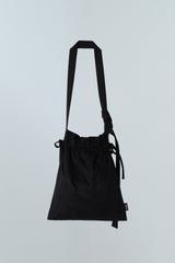 SUEDE STRING SHOULDER BAG - BLACK