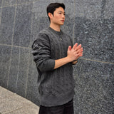 Usual Round Cable Knit - 5COLOR