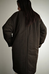 Oversized puffer coat, Dark brown