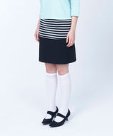 フォールデッド カラーブロック スカート (black)