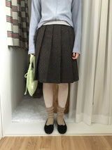 Wool Dot Pleated Skirt (2color)