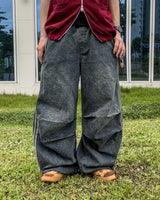 ドラスノートラックワイドデニムパンツ