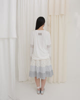Blooming garden patchwork skirt / ivory