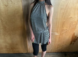 sheer stripe halter top