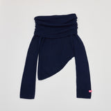 カットオフショルダーニット NAVY