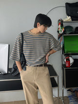 ASCLO クレヨンマルチボーダー半袖Tシャツ (3color)