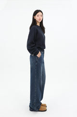 MID WAIST SLIM WIDE LEG DENIM code 26019