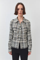 Crinkle Check Shirt / Yellow