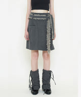 FUR BELT MIDI SKIRT