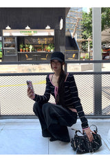 ピンクストライプ長袖Tシャツ