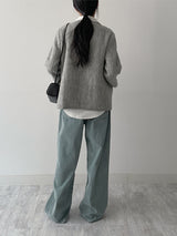 [2oz lining] Hairy wool round jacket