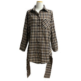 Rook Waist Point Check Long Shirt