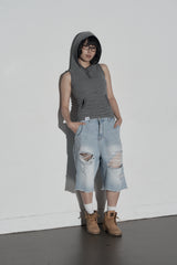 hd stripe top (dark grey)
