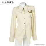 allbubble ラブエンブロイダードシャツ