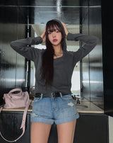 Tani Damage ロールアップデニムショートパンツ