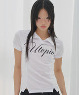 UTOPIA COLLAR TEE (WHITE) F26QB055