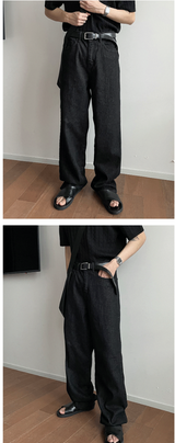 ノーマルブラックワイドデニムパンツ