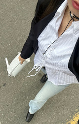 [Hand made/925silver] Long string bean ネックレス (2color)