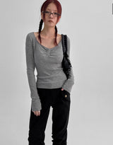 [MADE] Kariba Henley Neck Lace Long Sleeve Tee