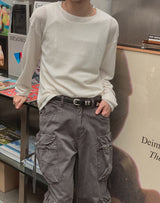 オーベン コットン ベーシック ロング スリーブ Tシャツ