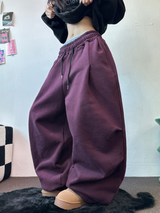 パラシュートツーピンタックバルーンロングワイドパンツ 🖤🩶💜🤎🩷5COLOR