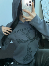 LETTERING TATTOO フーディー長袖Tシャツ 🧸🖤🩶3COLOR