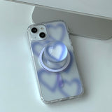 Blue - ブラーパターン Magsafe フォーンケース スマホグリップ セット