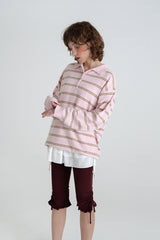 Cozit stripe knit_pink