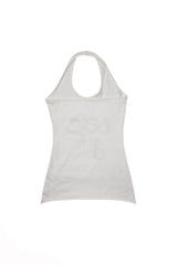 LOGO HALTER TOP - WHITE