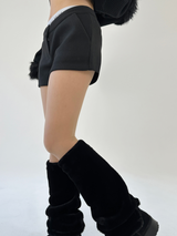 (STRETCH♥) Y2Kウールローライズマイクロショートパンツ