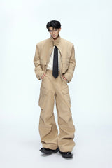 Deconstructed Utility Cropped Jacket
