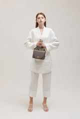 ISLE MINI shoulder leather bag / Mud Grey