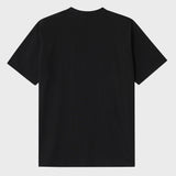 エンボスキャンパスラバーブラックショートスリーブTシャツ [Unisex]