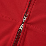 KIRSH PLAIN SLIM FIT CROP HOODIE ZIP UP - RED