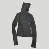 HIGH NECK ZIP-UP: GREY