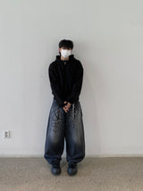 Pentree lettering バルーンデニムパンツ 2C