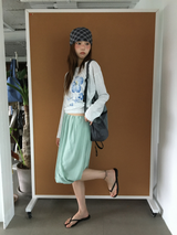 Draped balloon skirt (3color)