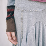vintage heart chain belt silver