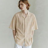 Open Cara Crease Stripe Shirt [Topnut]