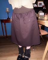 (3color) Flap Two-Pocket Flare Ribbed Skirt