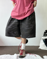 SHORT MILITARY WASHING BALLOON BERMUDA 🖤🩶💚🍪2COLOR