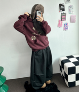 ツーピンタックリベットベルトバルーンロングパンツ🤎🖤💙3カラー