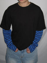 ストライプレイヤードロングスリーブTシャツ (3c)