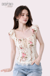 Flora Lace Bustier Blouse