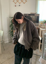 Myopni Corduroy Balloon Midi Skirt